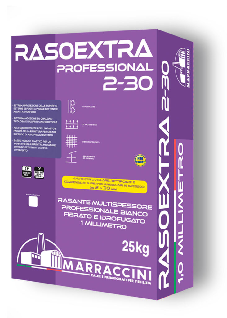 RASOEXTRA 2-30 Rasante multispessore fibrato e idrofugato 1 mm
